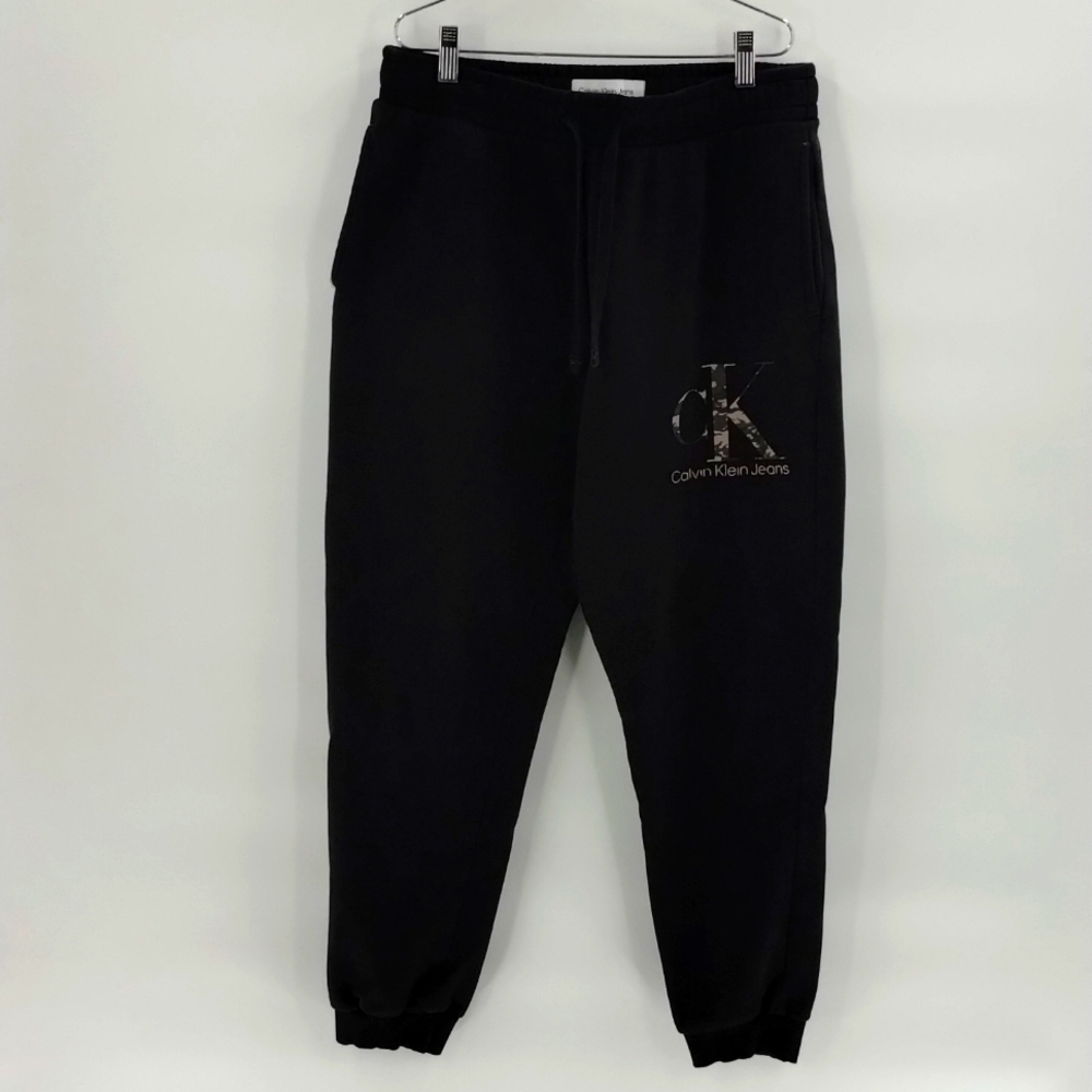 Calvin Klein Jeans joggers fleece black camo logo size medium Calvin Klein Jeans